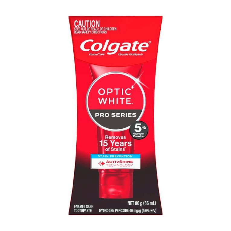 Colgate Optic White Pro Series Stain Shield Toothpaste 80g, , hi-res