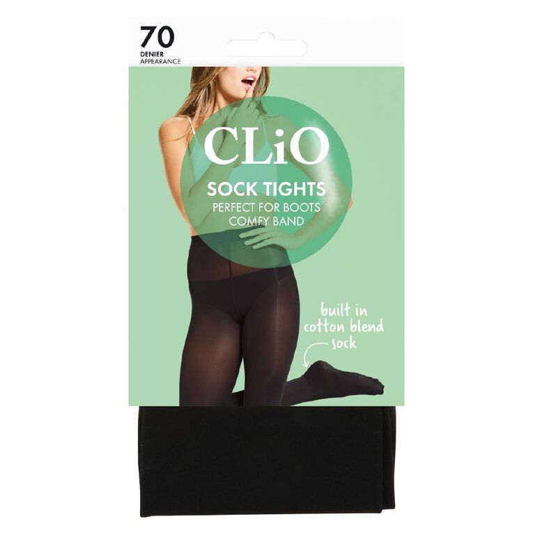 Clio Women's Tights 70 Denier 1 Pack, Black, hi-res