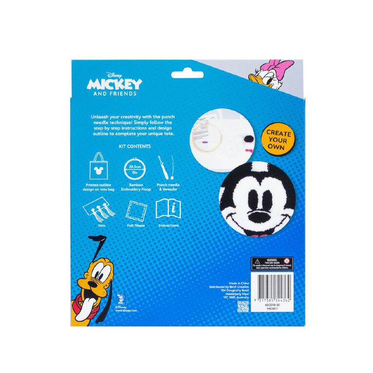 Punch Needle Tote 30 x 35cm Mickey, , hi-res