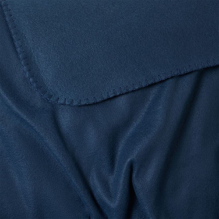 Living & Co Polar Fleece Throw Navy 127cm x 152cm, , hi-res