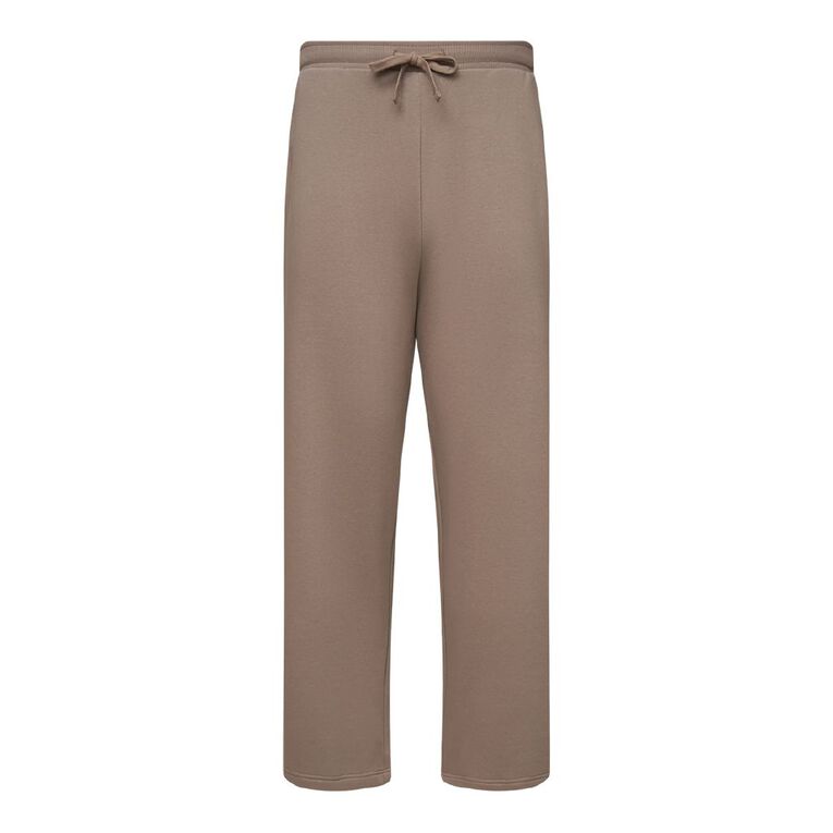 H&H Men's Straight Leg Fleece Pants, Brown Mid, hi-res