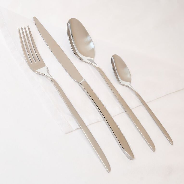 Living & Co Boston Cutlery Set Stainless Steel Stainless Steel 16 Piece, , hi-res