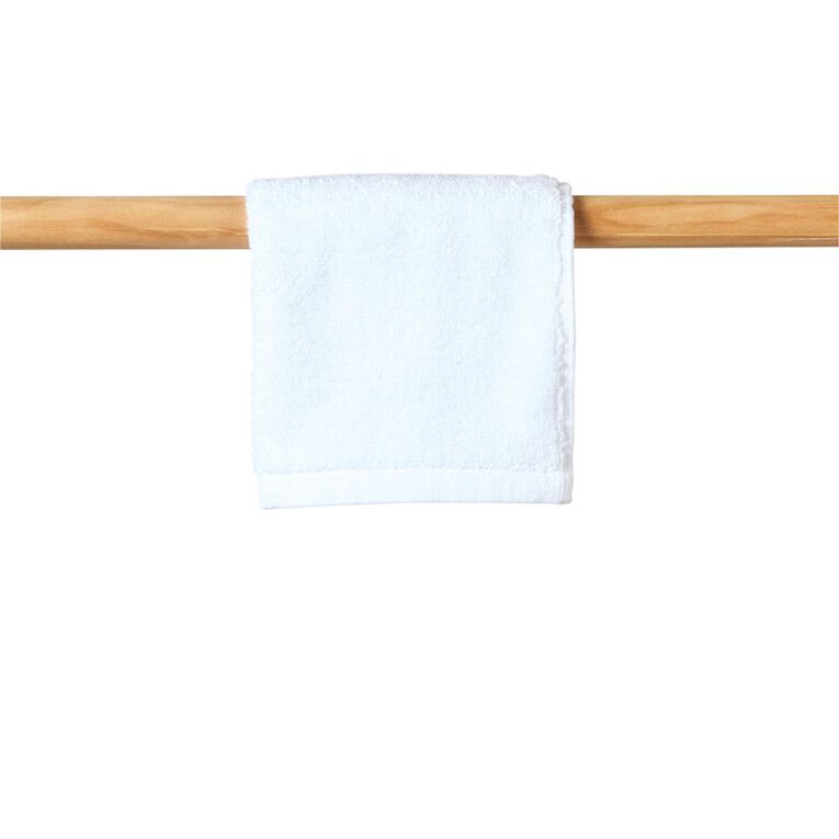 Living & Co Plush Plain Face Towel White, , hi-res