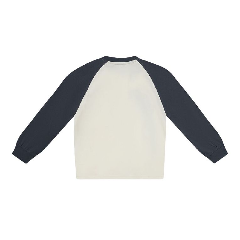 Young Original Long Sleeve Raglan Tee, Cream, hi-res