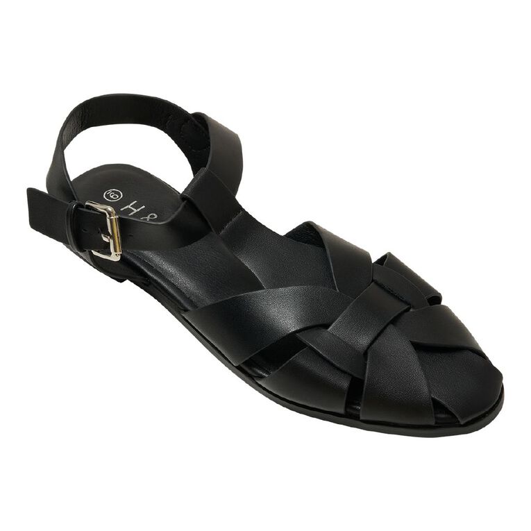 H&H Women's Fisherman Sandals, Black, hi-res