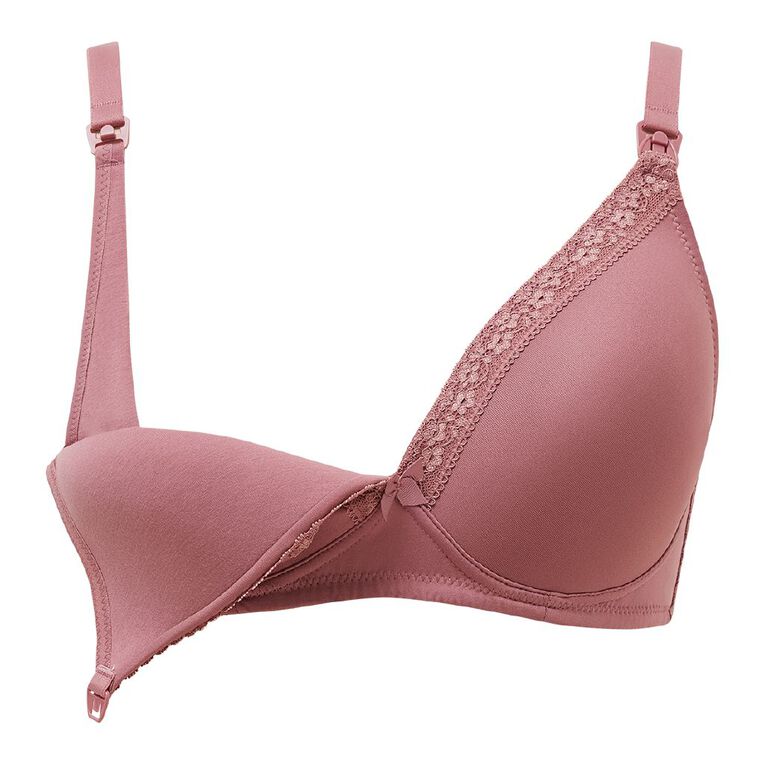 H&H Women's T-shirt Maternity Bra 2 Pack, Pink Mid, hi-res