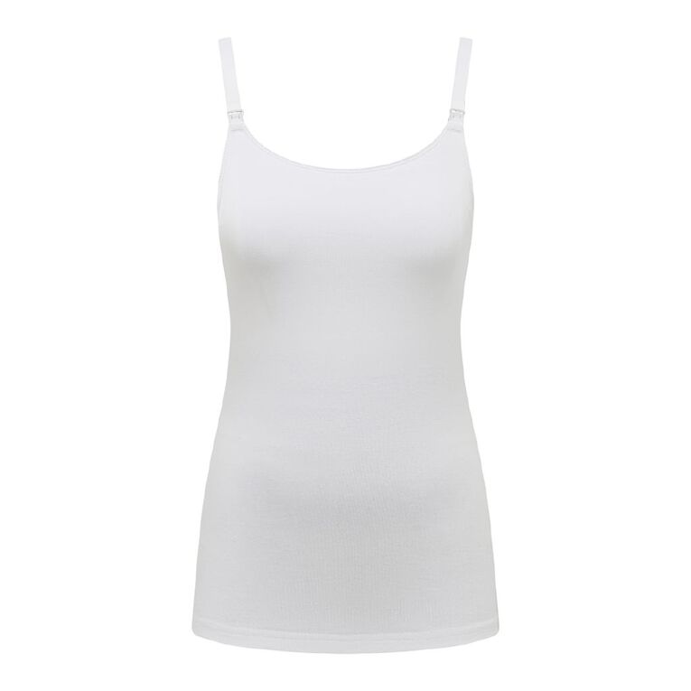 H&H Maternity Nursing Friendly Singlet, White, hi-res