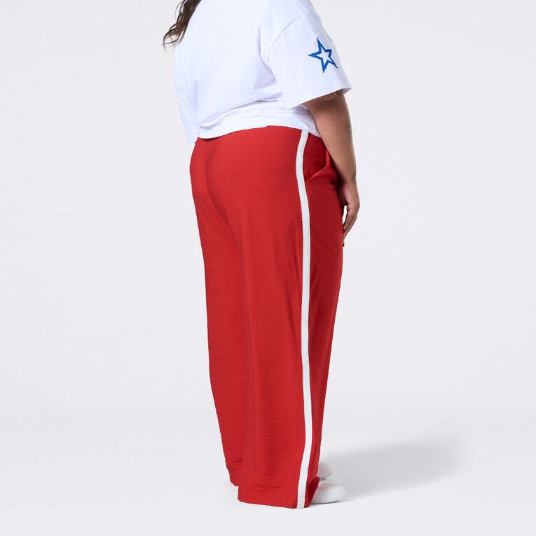 H&H Curve Women's Side Stripe Wide Leg Pants, Red, hi-res