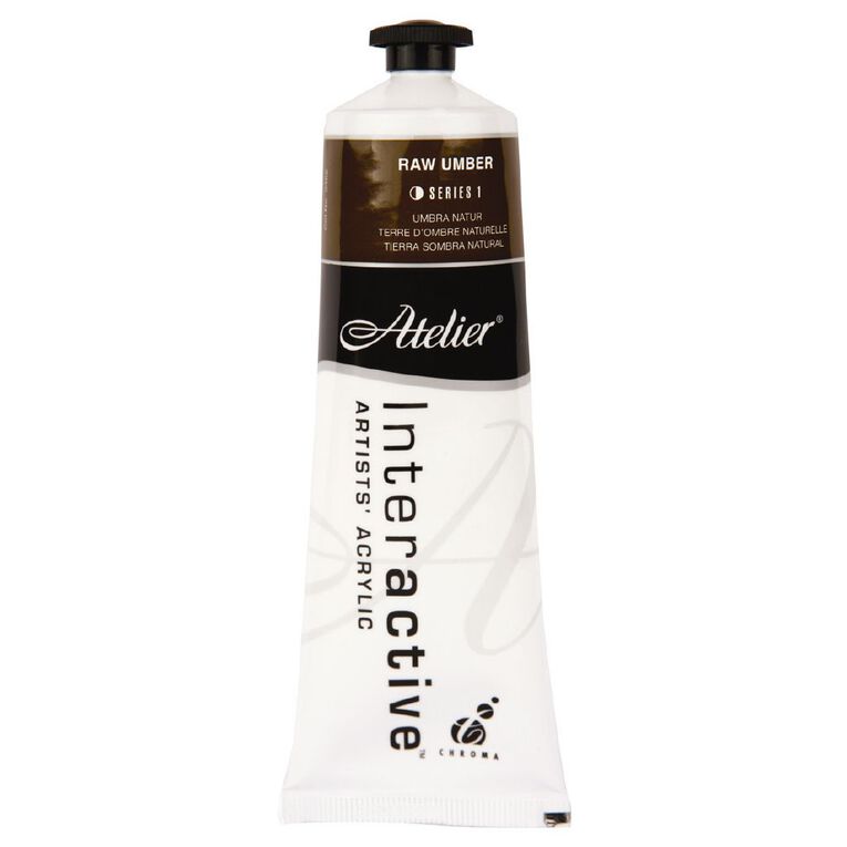 Atelier S1 Acrylic Paint Raw Umber Brown 80ml, , hi-res