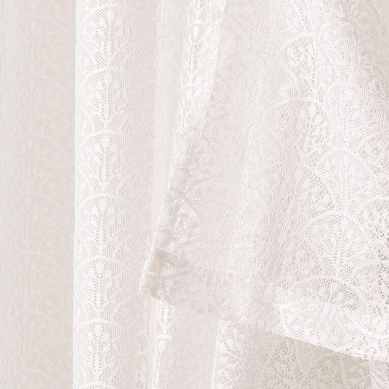 Living & Co Art Deco Voile White 90-180cm Wide/240cm Drop, , hi-res