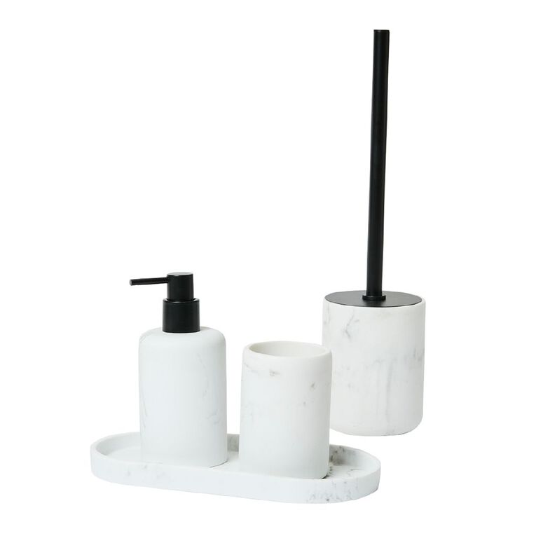 Living & Co Tumbler Marble Look White, , hi-res