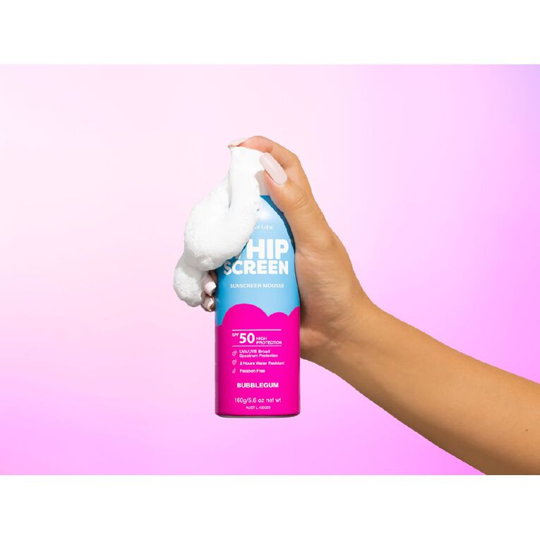 WhipScreen Bubblegum SPF50 Sunscreen Mousse 160g, , hi-res