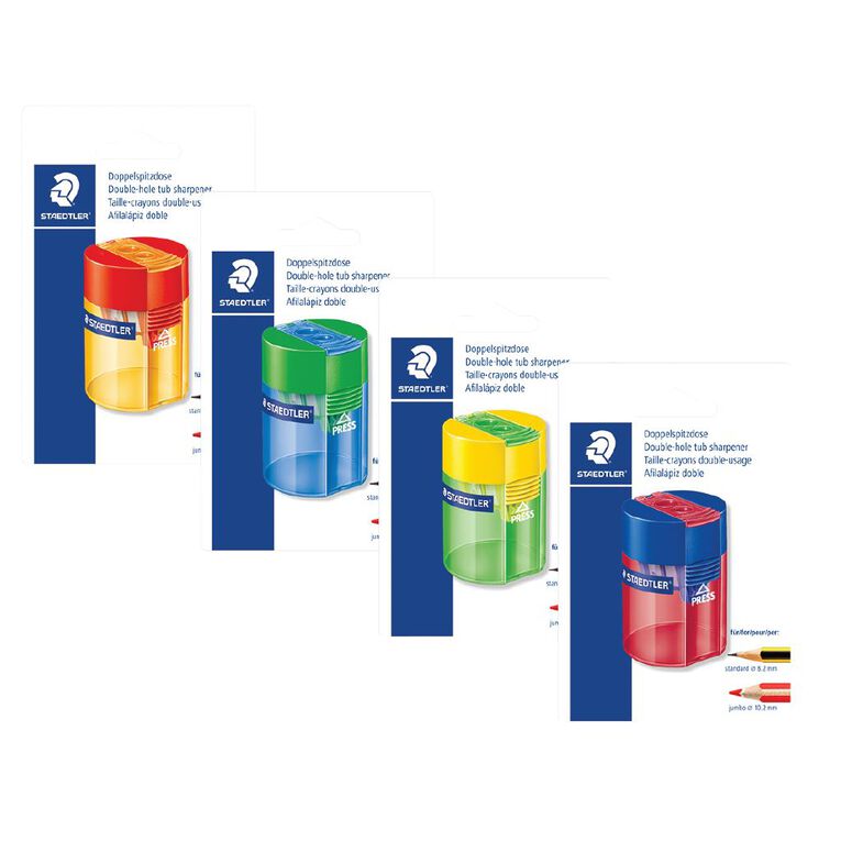 Staedtler Double Hole Tub Sharpener Assorted, , hi-res
