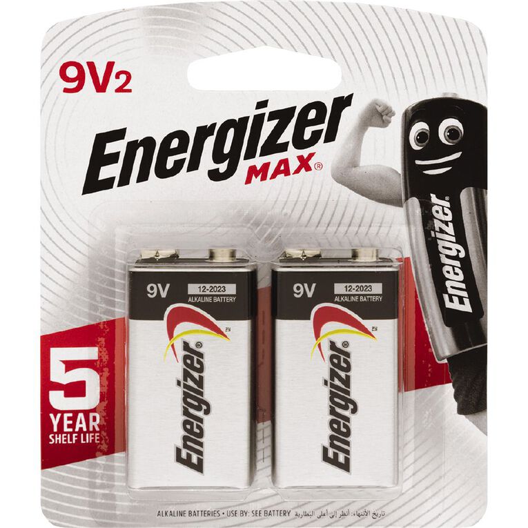 Energizer Max Alkaline Batteries 9V 2 Pack, , hi-res