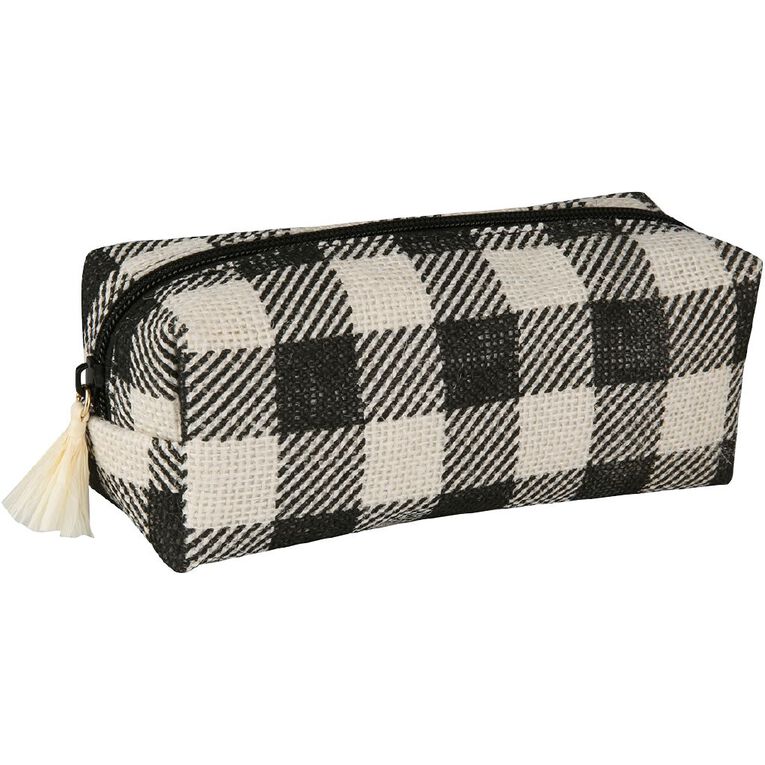 Uniti Pencil Case Black and White checker The Warehouse