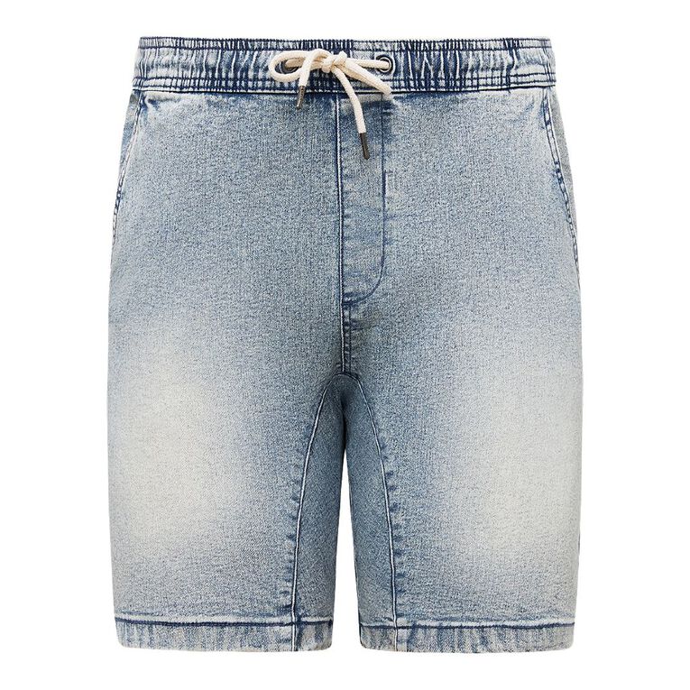 Garage Men's Denim Elastic Waist Shorts, Denim Light, hi-res