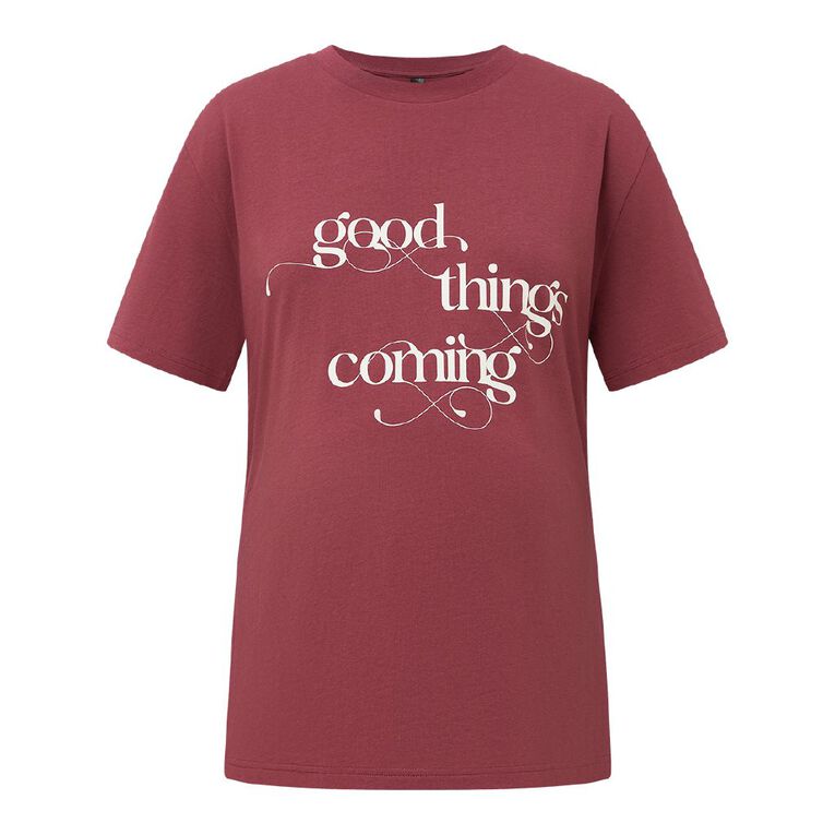 H&H Maternity Women's Mothers Day Graphic Tee, Red Dark, hi-res
