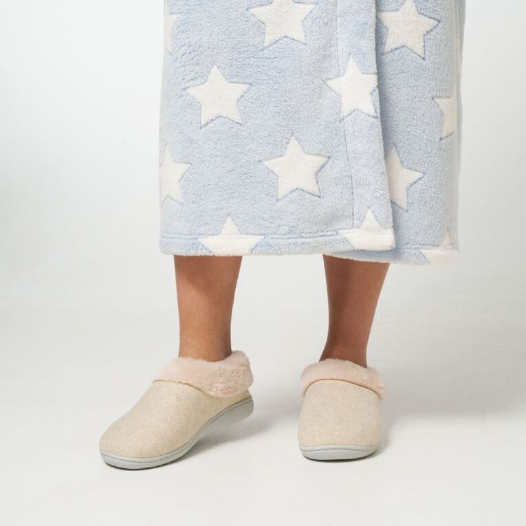 H&H Women's Recycled Memory Slippers, Cream, hi-res
