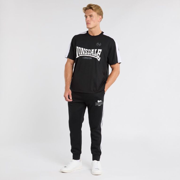 Lonsdale Men's London Trackpants, Black, hi-res