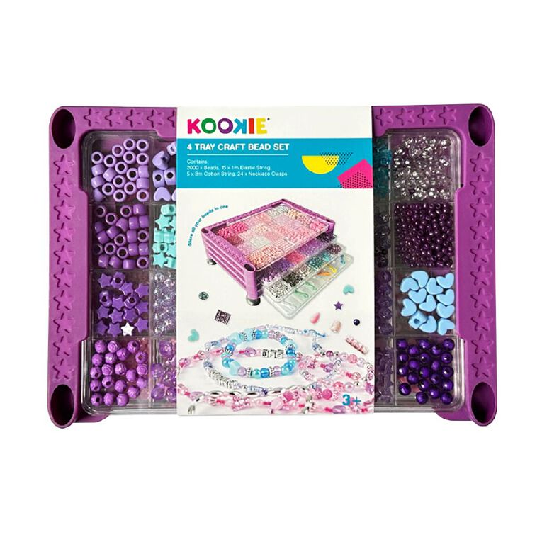 Kookie 4 Tray Craft Beads Set, , hi-res