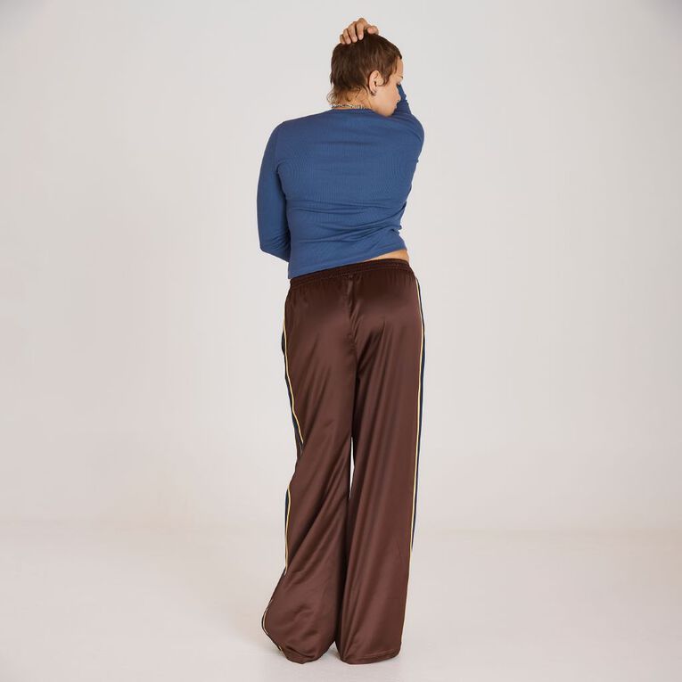 BRDRLESS Long Sleeve Fitted Rib Graphic Top, Blue Dark, hi-res
