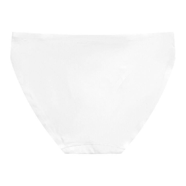 H&H Women's Micro No Show Bikini Briefs, White, hi-res