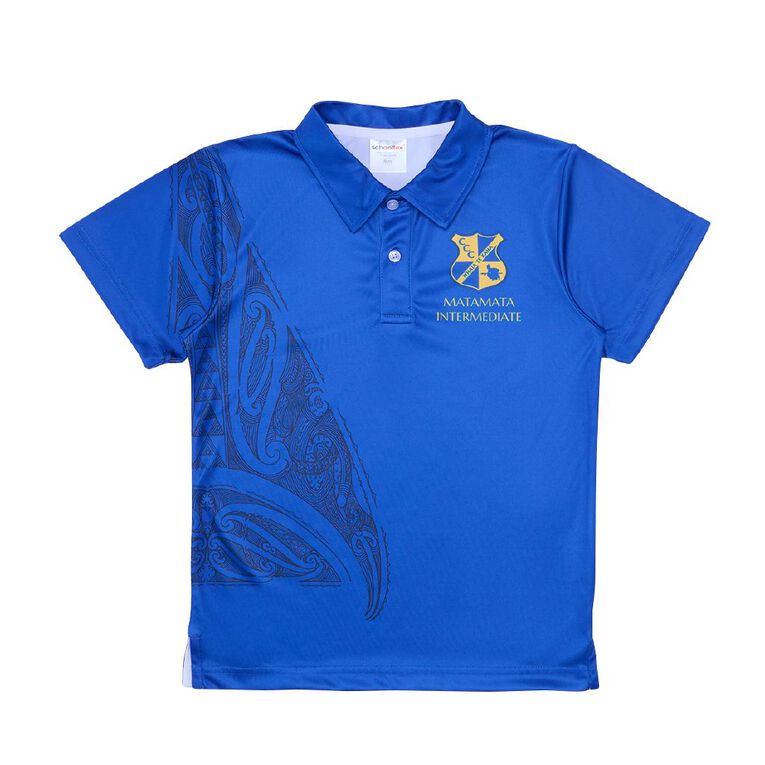 Schooltex Matamata Intermediate Sublimated Polo, Royal, hi-res