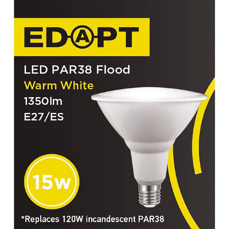 Edapt LED E27 Light Bulb PAR38 15W Warm White, , hi-res