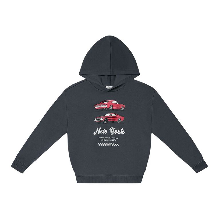 Young Original Print Pullover Hoodie, Grey Dark, hi-res