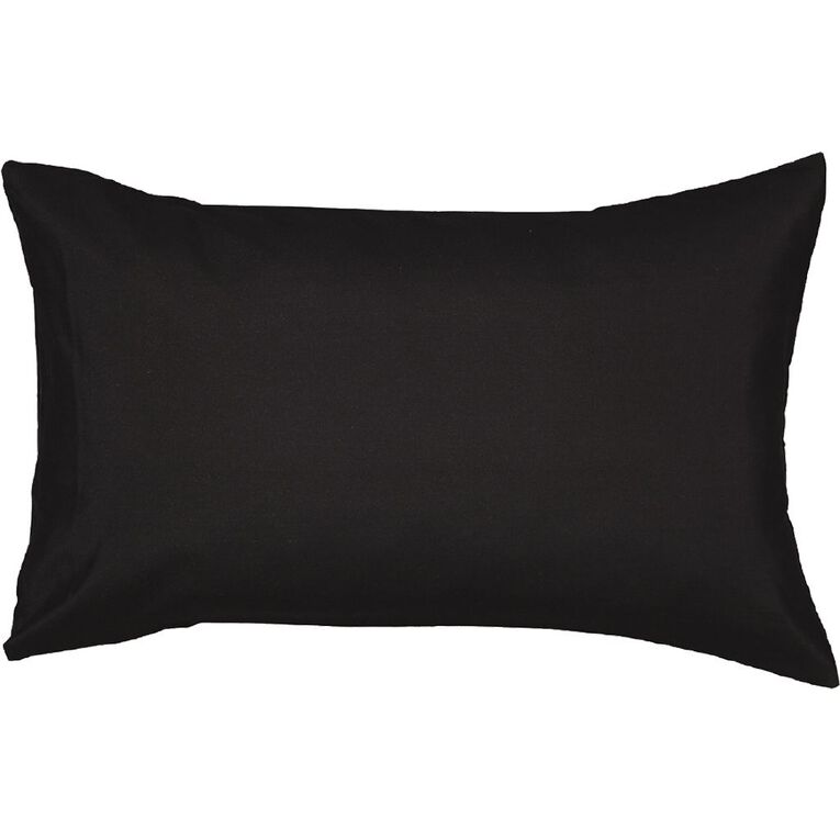 Living & Co Pillowcase 250TC 2 Piece Black, , hi-res