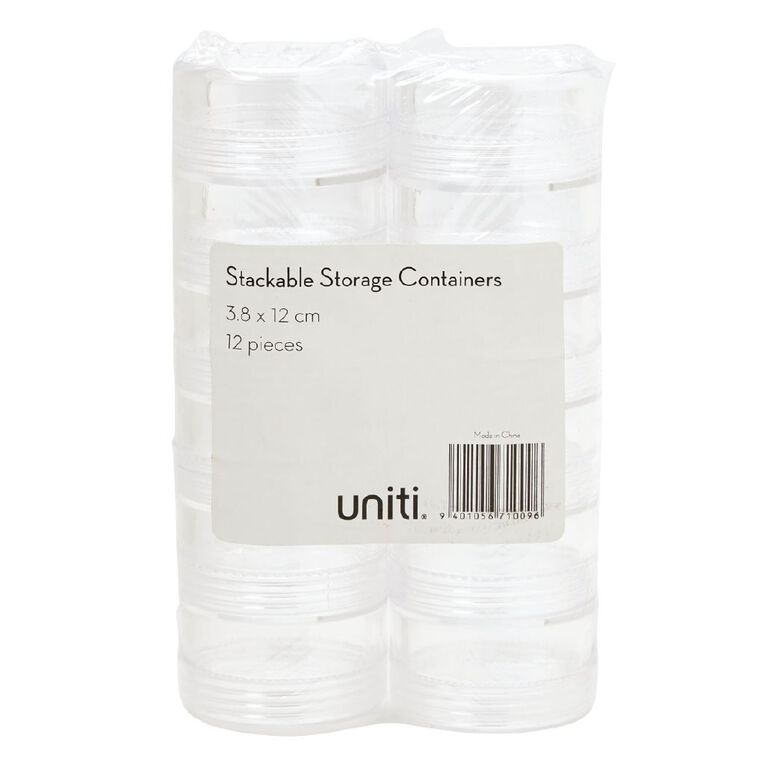 Uniti Stackable Storage Containers 12 Pieces, , hi-res