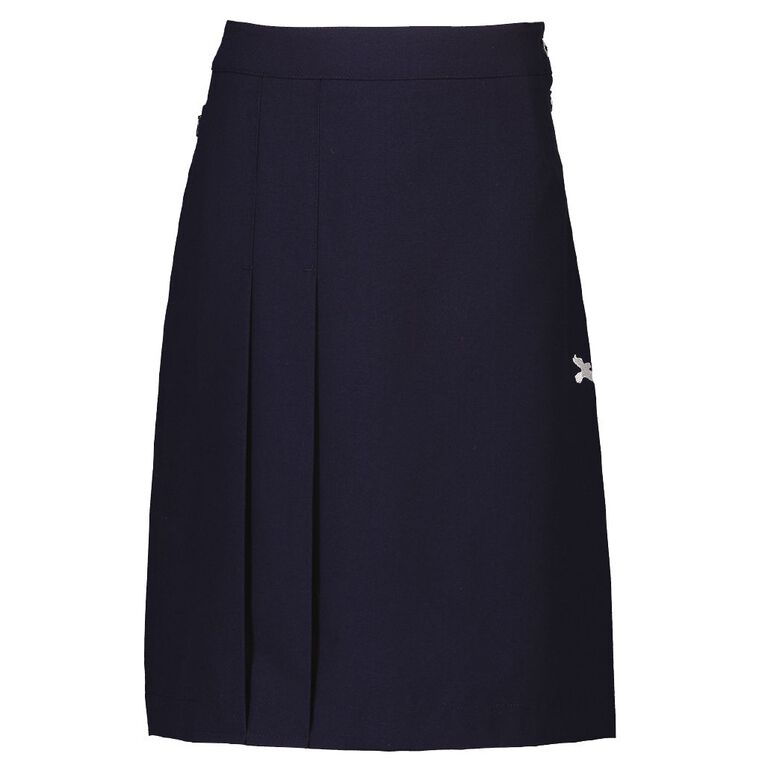 Schooltex Greenmeadows Intermediate Two Side Pleat Skirt with Embroidery, Navy, hi-res