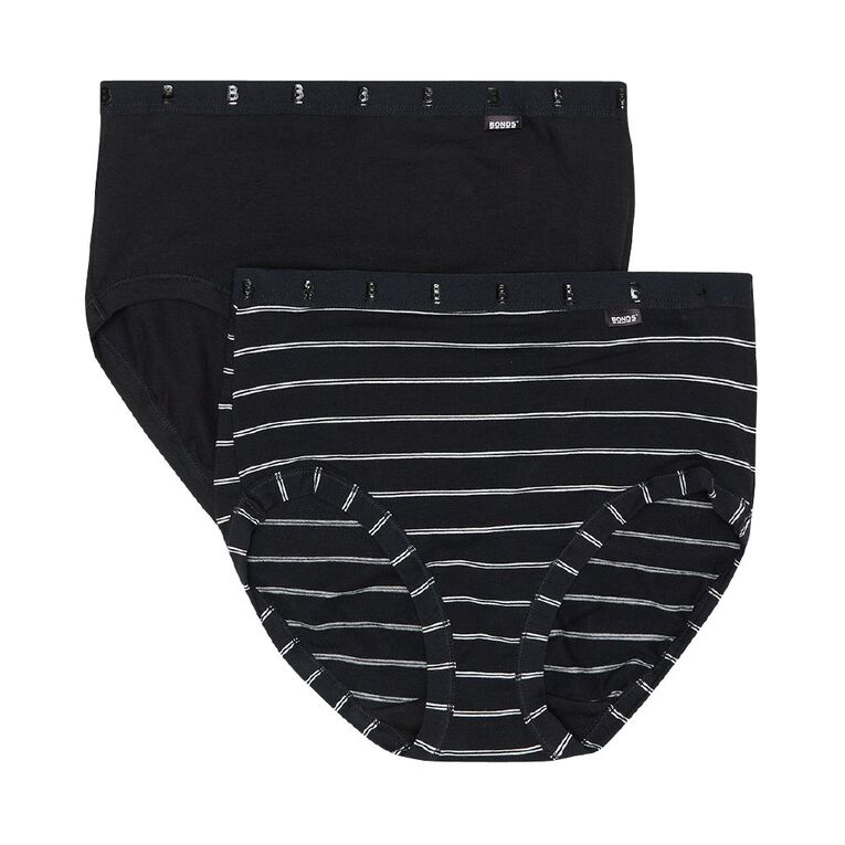 B FOR BONDS Women's Full Briefs 2 Pack, Black/White, hi-res