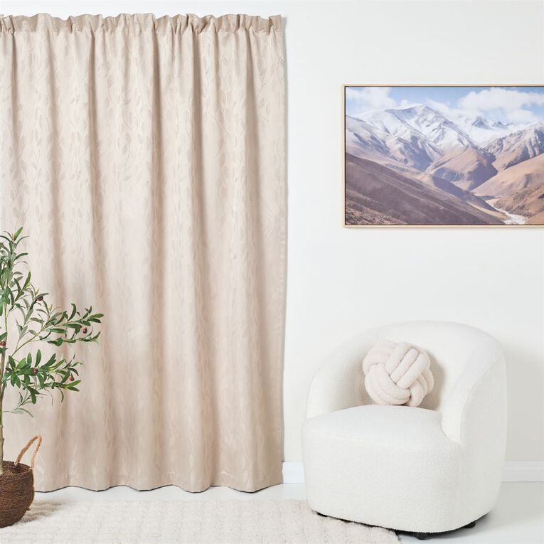 Living & Co Jardin Curtains Natural 150-230cm Wide/160cm Drop, Natural, hi-res