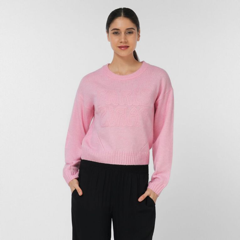 H&H Women's Billow Sleeve Taped Knit, Pink Light, hi-res