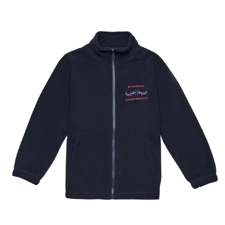 Schooltex Invercargill Middle School Polar Fleece Jacket with Embroidery, Navy, hi-res