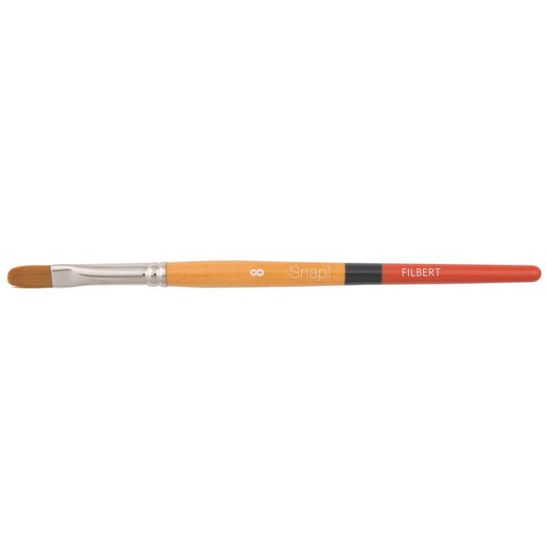 Princeton Snap Brush Short Handle Taklon Filbert 8 Gold, , hi-res