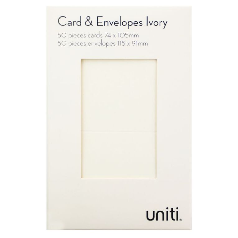 Uniti Mini Cards & Envelopes Ivory 50 Pack Ivory, , hi-res
