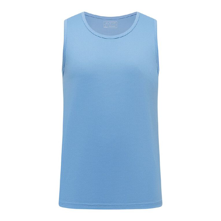Active Intent Men's Cooldry Singlet, Blue Mid, hi-res