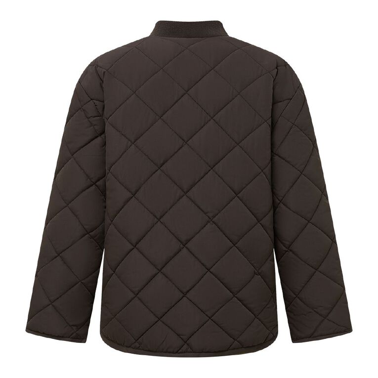 H&H Women's Quilt Jacket, Brown Dark, hi-res