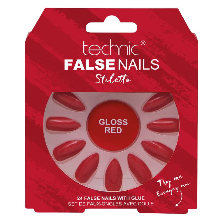 Technic False Nails Gloss Red, , hi-res