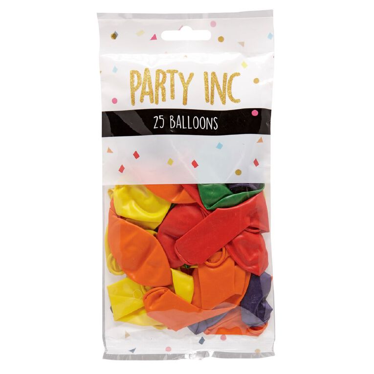 Party Inc Balloons Metallic Colours 25cm 25 Pack The Warehouse