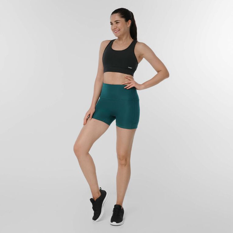 Active Intent Women's Supersoft Pocket Bike Shorts, Green Dark, hi-res