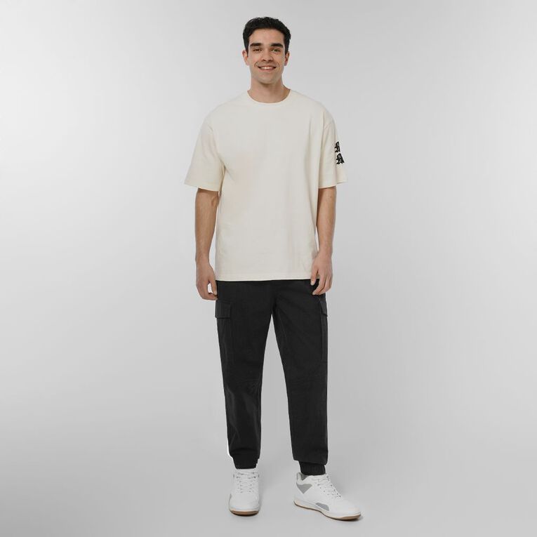H&H Men's Cuffed Cargo Pants, Black, hi-res