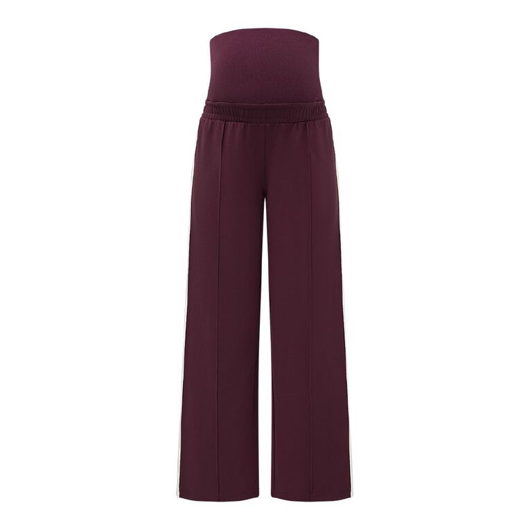 H&H Maternity Women's Side Stripe Sweat Pants, Red Dark, hi-res