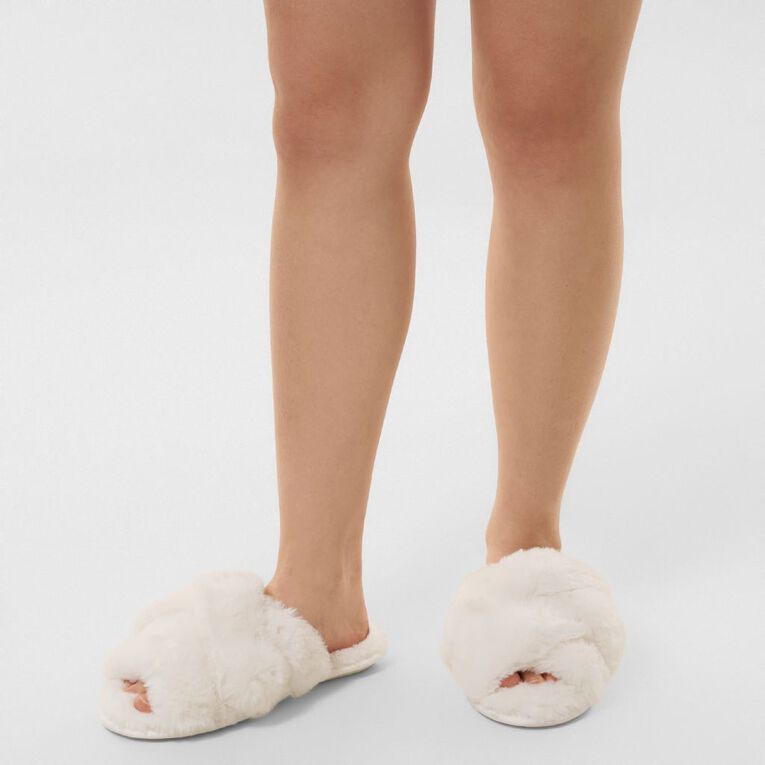 H&H Women's Blossom Slippers, Cream, hi-res
