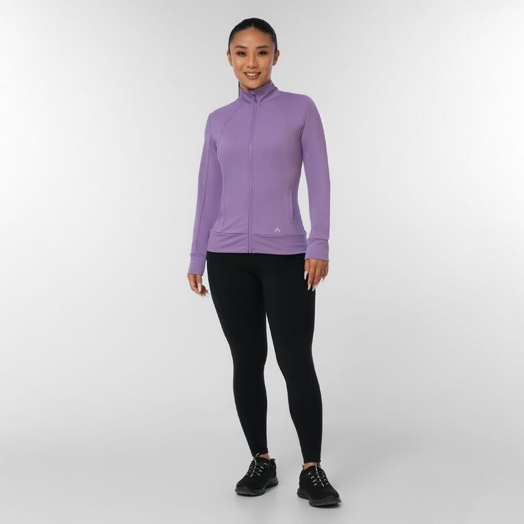 Active Intent Women's Super Soft Zip-Thru Sweatshirt, Purple Mid, hi-res