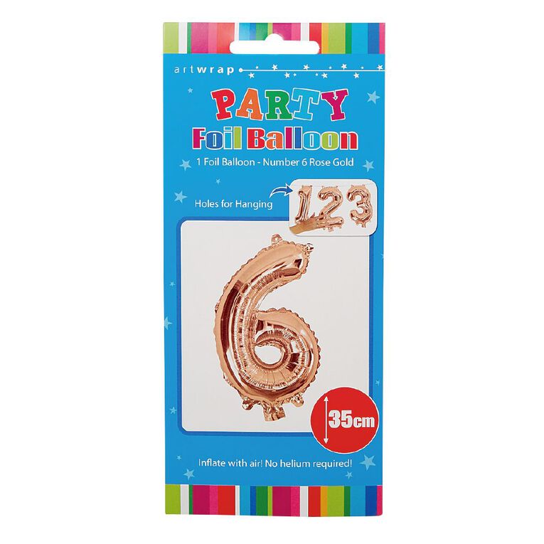 Artwrap Party Foil Balloon Number 6 35cm, , hi-res