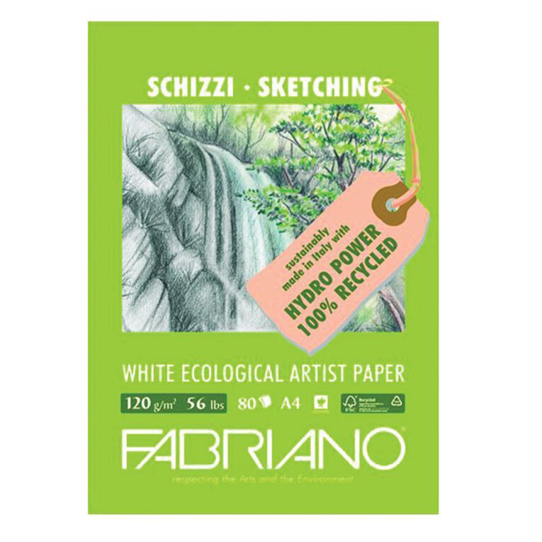 Fabriano Ecological Sketch Pad 120gsm 80 Sheets A4, , hi-res