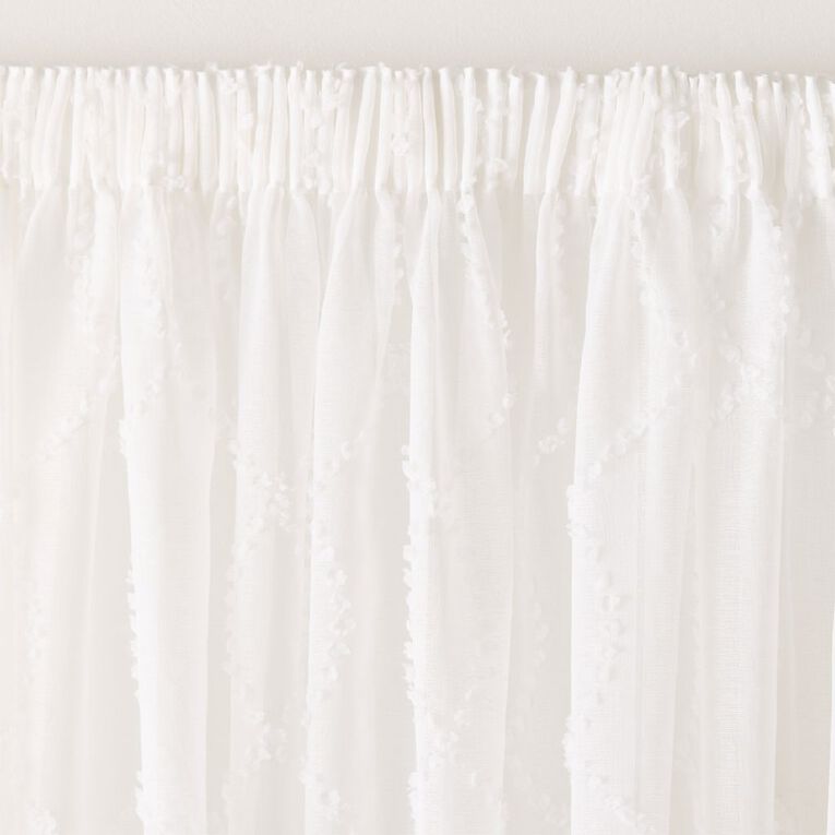 Living & Co Indie Voile White 90-180cm Wide/240cm Drop, , hi-res
